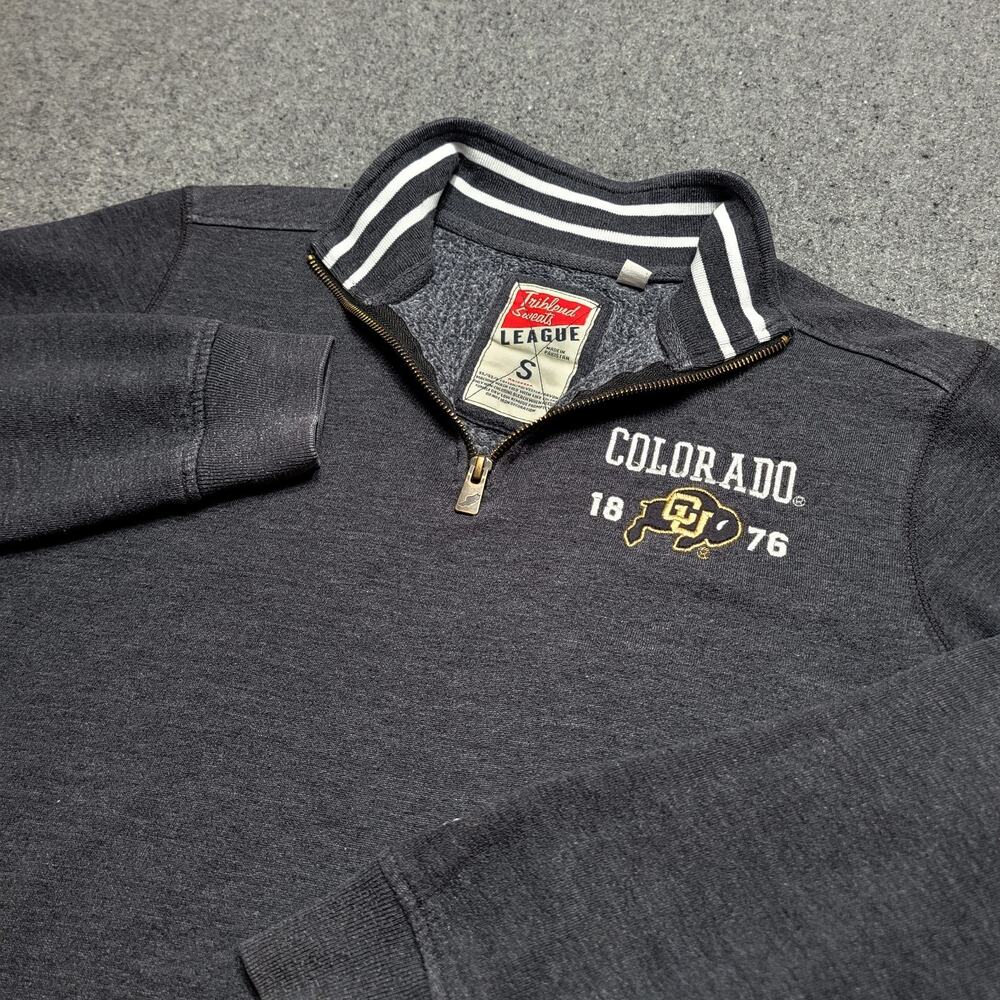 Colorado Buffaloes Sweater Mens Small Gray League Triblend 1/4 Zip Pullover CU